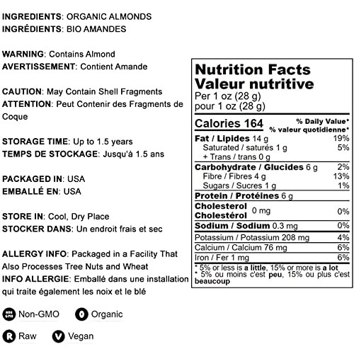 Organic California Almonds, 5 Pounds – Non-Gmo, Whole, Unsalted,