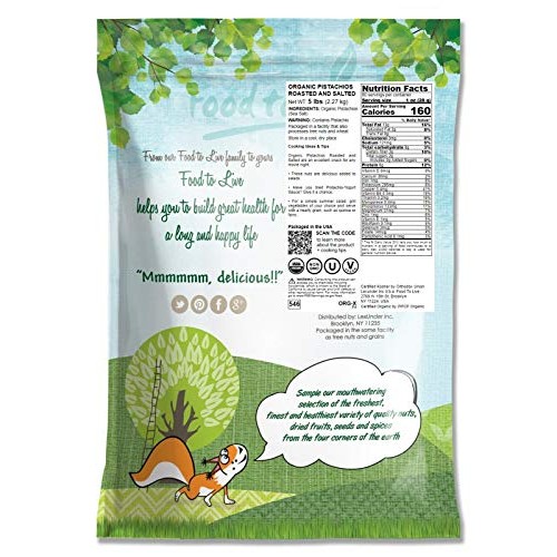 Organic California Pistachios, 5 Pounds - Non-Gmo, Kosher, In Sh