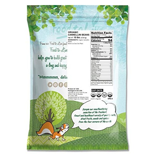 Organic Cannellini Beans, 10 Pounds - Raw, Dried, Non-Gmo, Koshe