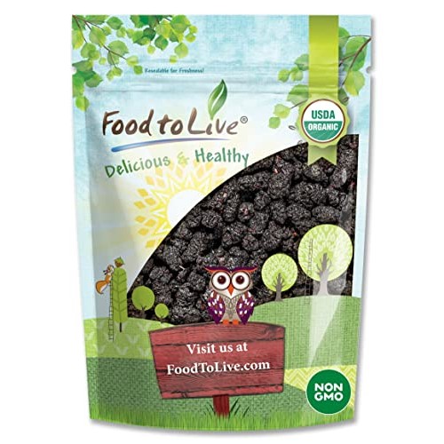 Organic Dried Black Mulberries, 2 Pounds - Non-GMO, Raw Fruit, U...