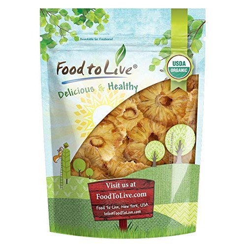 Organic Dried Pineapple Rings, 1 Pound - Non-Gmo, Kosher, Unswee