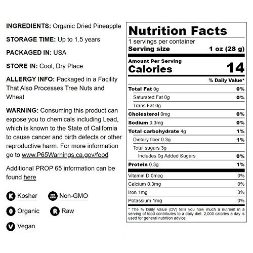 Organic Dried Pineapple Rings By Food To Live — Non-Gmo, Unsulfu