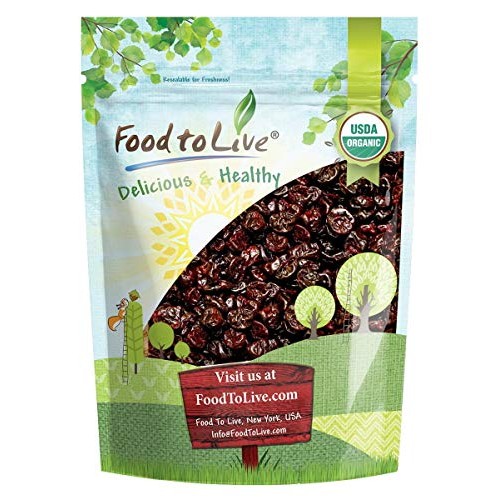 Organic Dried Tart Cherries, 1 Pound — Lightly Sweetened, Pitted