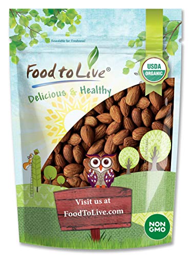 Organic Dry Roasted Almonds, 12 Ounces - Non-GMO, Unsalted,