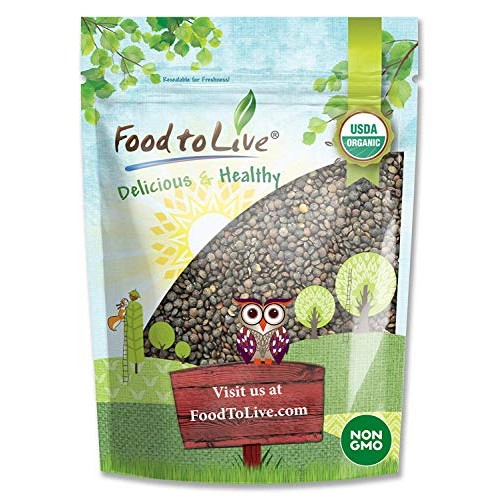 Organic French Green Lentils By Food To Live Whole Dry Beans, N