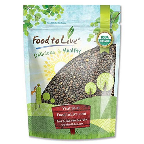 Organic French Green Lentils By Food To Live Whole Dry Beans, N