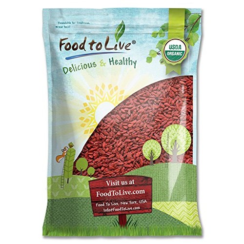 Organic Goji Berries, 5 Pounds - Sun Dried, Large And Juicy, Non