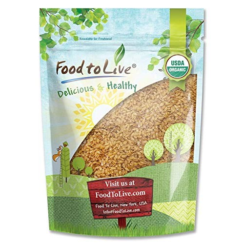 Organic Golden Flaxseed Whole, Raw, Non-Gmo, Kosher, Bulk By F