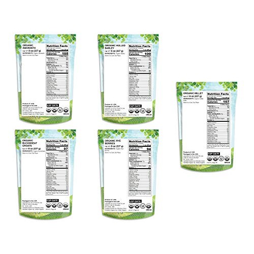 Organic Grains In A Gift Box - Amaranth Seeds, Hulled Barley, Bu