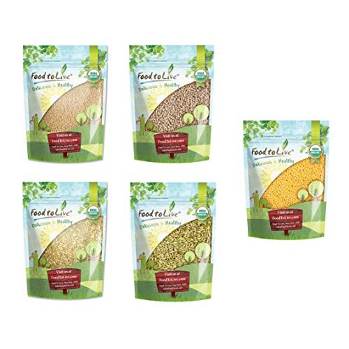 Organic Grains In A Gift Box - Amaranth Seeds, Hulled Barley, Bu