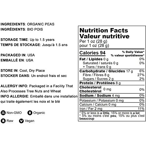 Organic Green Pea Flour, 1.5 Pounds – Non-GMO, Finely Ground, Pu...