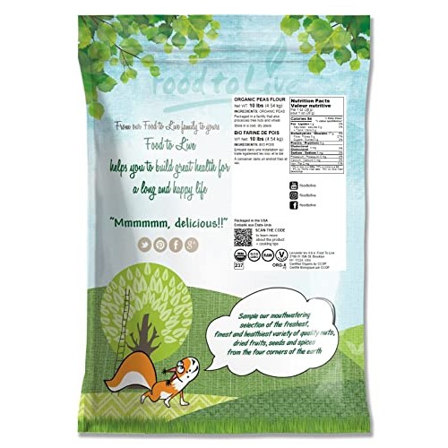 Organic Green Pea Flour, 10 Pounds – Non-GMO, Finely Ground, Pur...