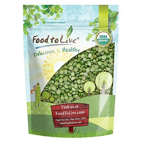 Organic Green Split Peas, 1 Pound - Non-Gmo, Kosher, Raw, Dried,
