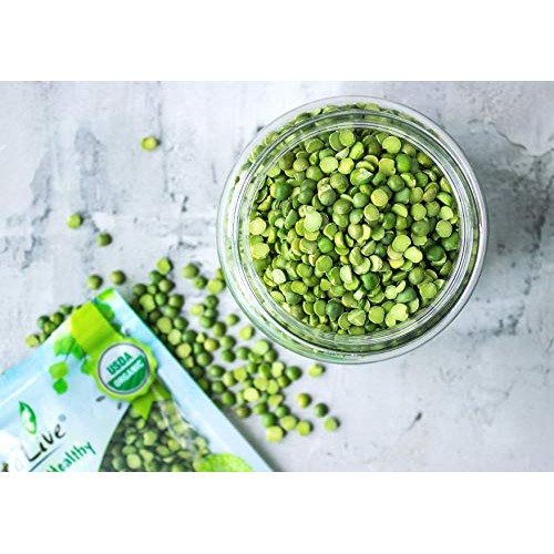 Organic Green Split Peas, 5 Pounds - Non-Gmo, Kosher, Raw, Dried