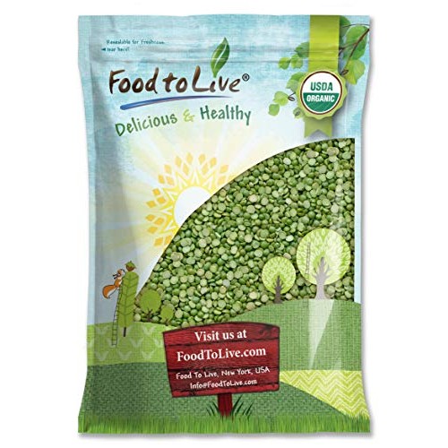 Organic Green Split Peas, 5 Pounds - Non-Gmo, Kosher, Raw, Dried