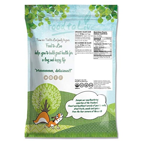 Organic Guar Gum Powder, 5 Pounds - Great Thickener &Amp; Binder, Fo