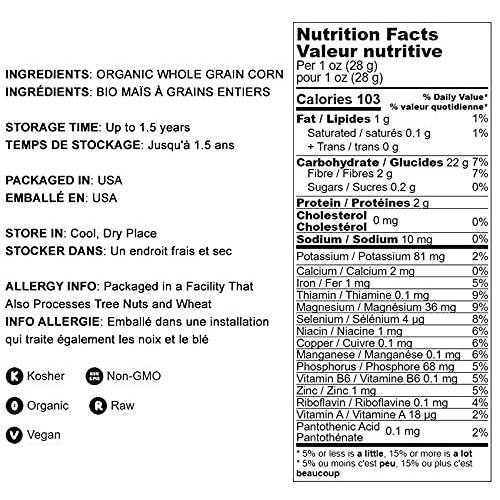 Organic Old Fashioned Cornmeal, 6 Pounds - Non-GMO, Whole Grain,...