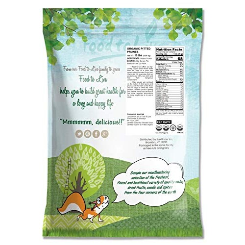 Organic Pitted Prunes, 10 Pounds — Dried California Plums, Non-G