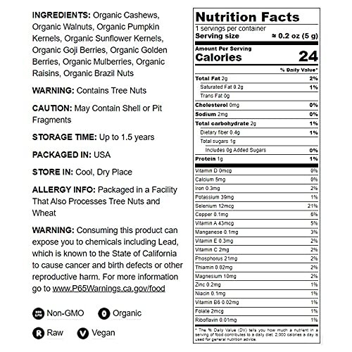 Organic Power Snack Mix, 2 Pounds — Raw And Non-Gmo Trail Mix Co