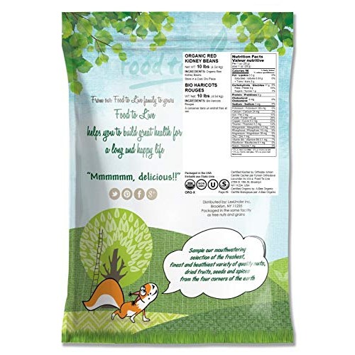 Organic Red Kidney Beans, 10 Pounds - Non-Gmo, Dry, Raw, Sprouta