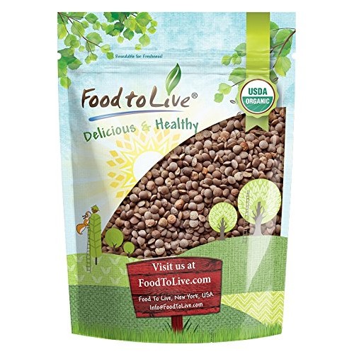 Organic Red Lentils Whole, 1 Pound - Non-Gmo, Kosher, Raw, Dried