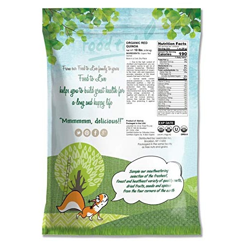 Organic Red Quinoa By Food To Live Kosher, Bulk — 10 Pounds