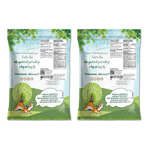 Organic Green Lentils, 25 Pounds — Whole Dry Beans, Non-Gmo, Kos