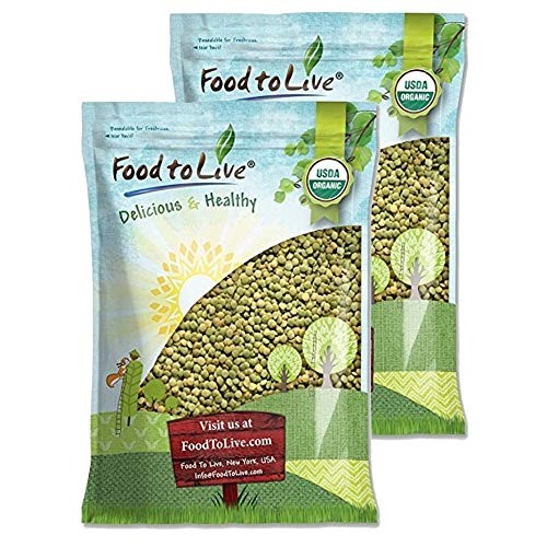 Organic Green Lentils, 25 Pounds — Whole Dry Beans, Non-Gmo, Kos