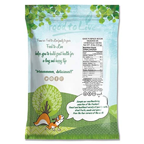 Pepitas / Pumpkin Seeds, 8 Pounds - Raw, No Shell, Kosher