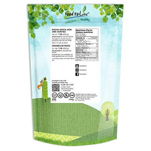 Radish Seeds for Sprouting, 1 Pound – Non-GMO Verified, Edible S...