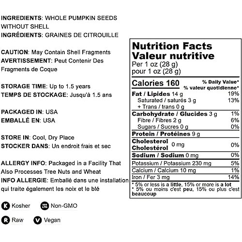 Raw Pepitas, 2 Pounds – Non-GMO Verified, Pumpkin Seed Kernels, ...