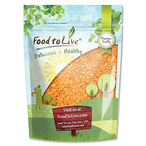 Red Split Lentils, 3 Pounds - Dry Beans, Kosher, Raw, Bulk