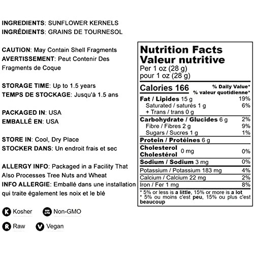 Sunflower Seeds, 12 Pounds - Non-GMO Verified, Kernels, No Shell...