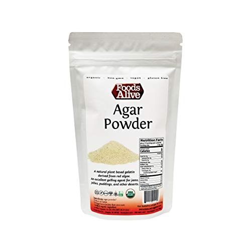 Agar Agar Powder, Organic, Plant-Based, Vegan Gelatin, 2Oz, Vege