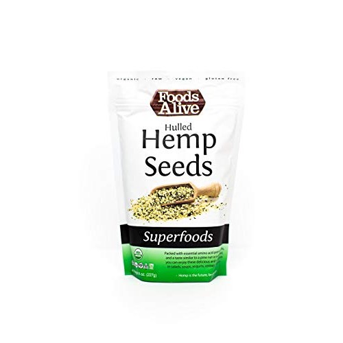Foods Alive Organic Hulled Hemp Seeds, 8 Ounce Bags Pack Of 2