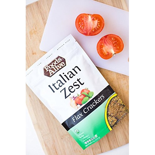 Foods Alive Italian Zest Flax Crackers - Delicious All-Flax Vega