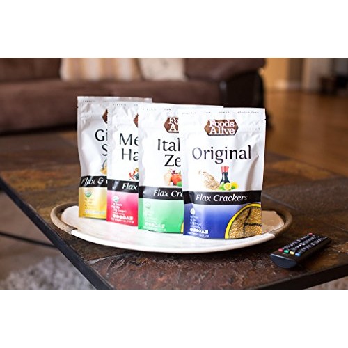 Foods Alive Italian Zest Flax Crackers - Delicious All-Flax Vega