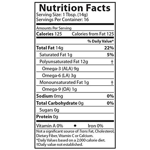 Foods Alive Organic Chia Oil, Artisan Cold Pressed, 100% Pure Ch