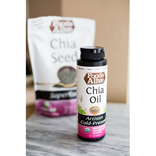 Foods Alive Organic Chia Oil, Artisan Cold Pressed, 100% Pure Ch
