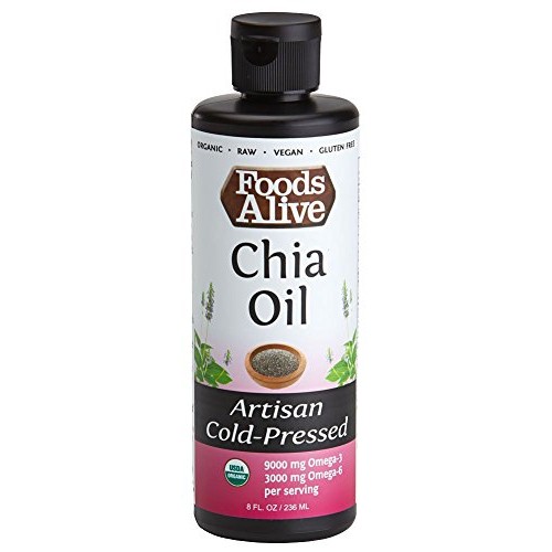 Foods Alive Organic Chia Oil, Artisan Cold Pressed, 100% Pure Ch