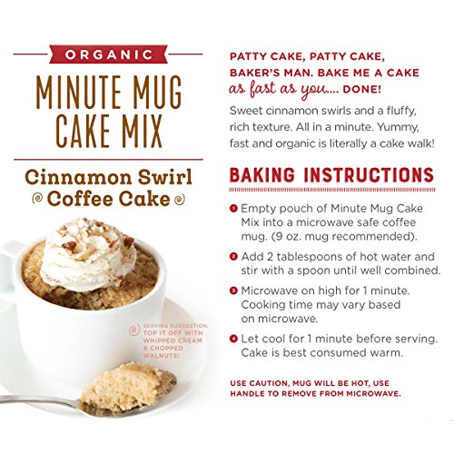 Foodstirs Organic, Non Gmo Minute Mug Cake Mix Cinnamon Swirl Co