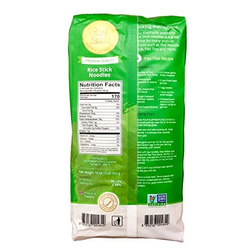 Four Elephants Premium Rice Stick Noodle Non-Gmo Verified 1Pack
