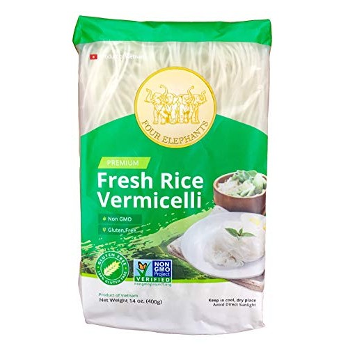 Four Elephants Premium Rice Vermicelli Non-Gmo Verified 3 Pack