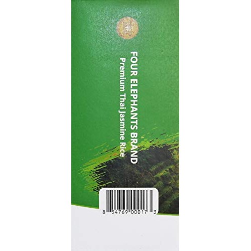 Four Elephants Premium Thai Jasmine Rice Certified Non-Gmo 2 Lbs