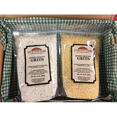 Four Oaks Farm White &Amp; Yellow Stone Ground Grits 2 - 24Oz. Bags