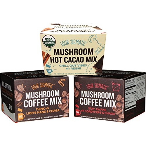 Four Sigmatic Mushroom Coffee And Hot Cacao Sampler Pack Of 3 -