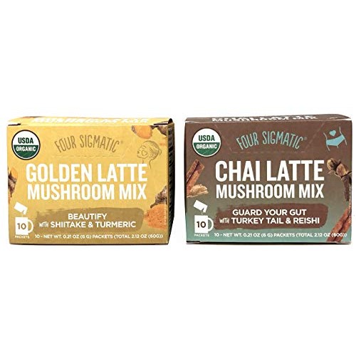 Four Sigmatic Golden Latte Mushroom Mix And Chai Latte Mushroom