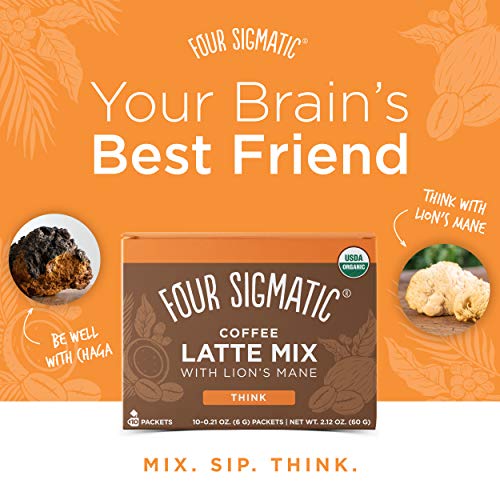 Four Sigmatic Mushroom Coffee Latte, Organic Instant Coffee Latt