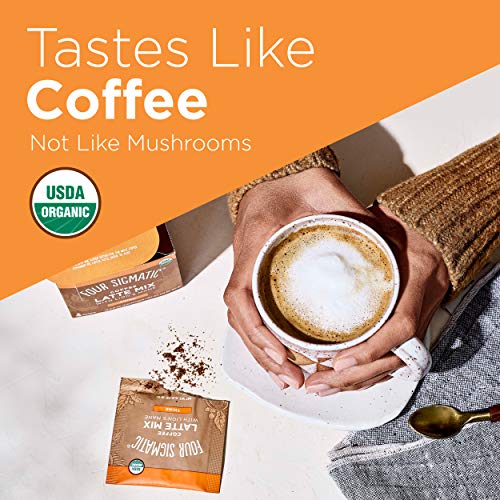 Four Sigmatic Mushroom Coffee Latte, Organic Instant Coffee Latt