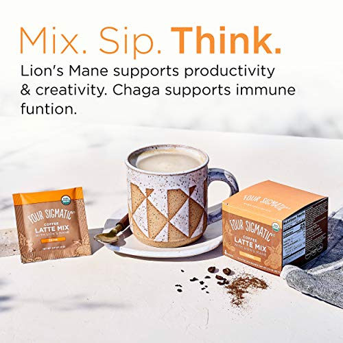 Four Sigmatic Mushroom Coffee Latte, Organic Instant Coffee Latt